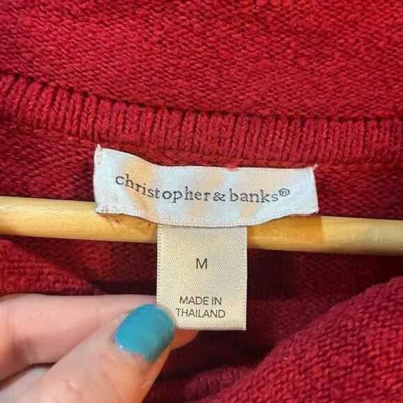 Christopher & Banks Women’s Medium Ugly Christmas Red Sweater - Picture 2 of 8